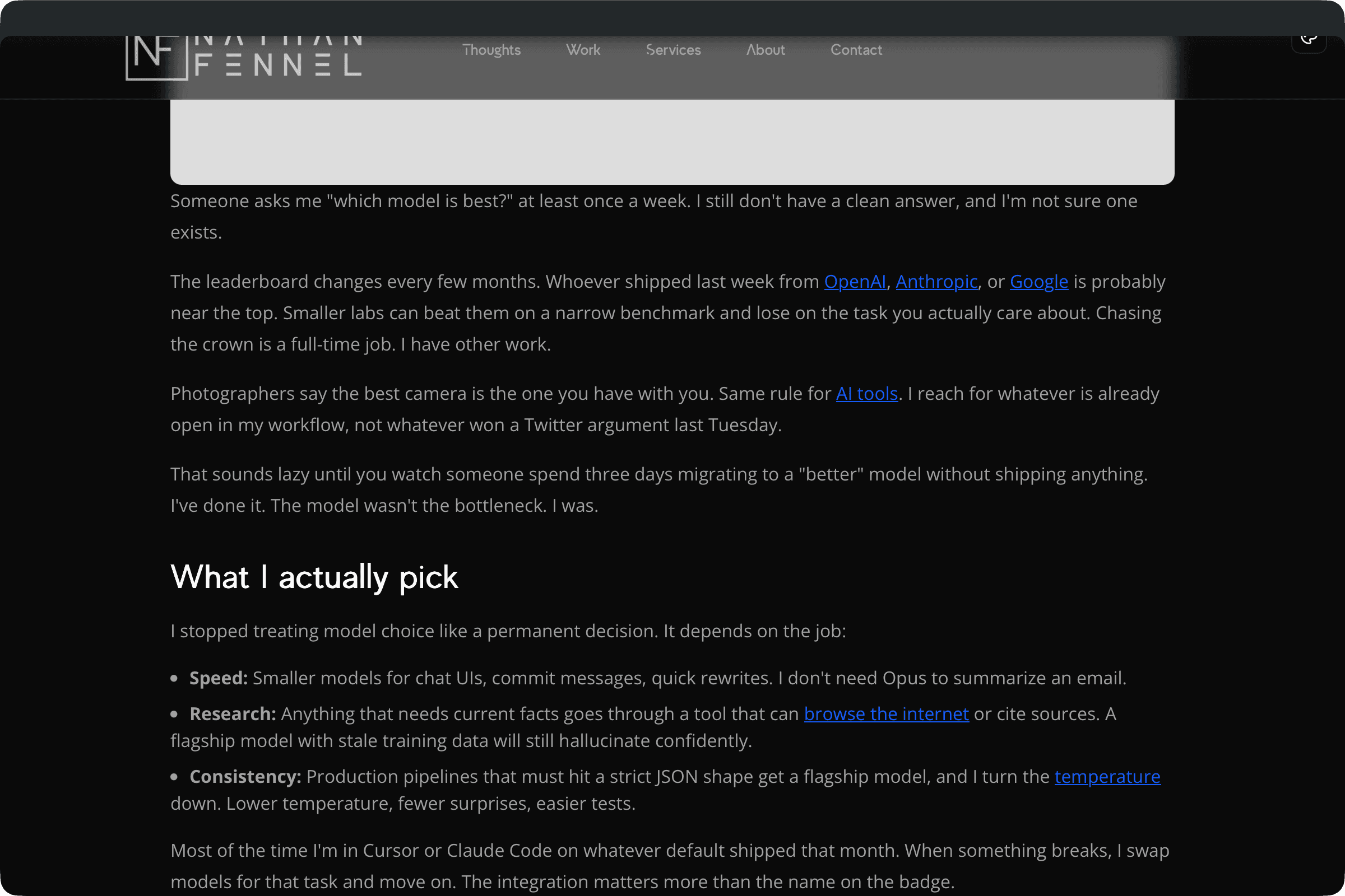 My browser showing a distraction-free reading view with its chrome hidden