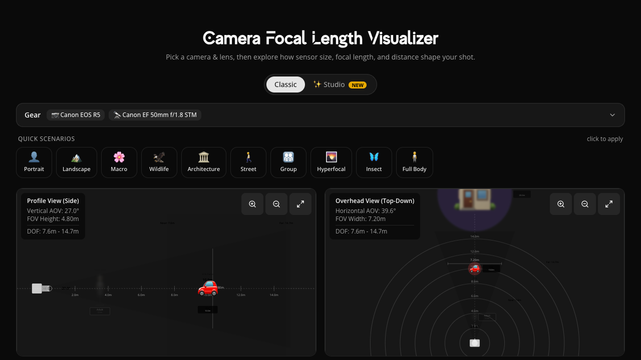 Camera Focal Length Visualizer gameplay preview