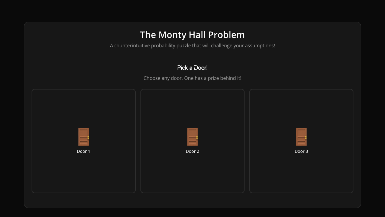 Monty Hall Problem gameplay preview