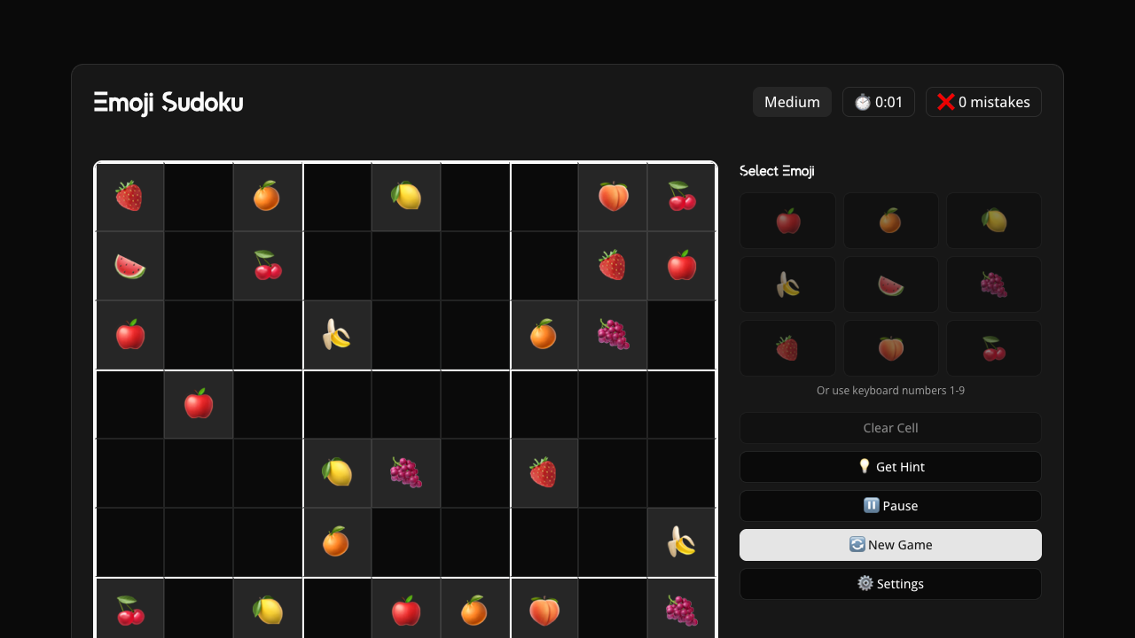 Emoji Sudoku gameplay preview